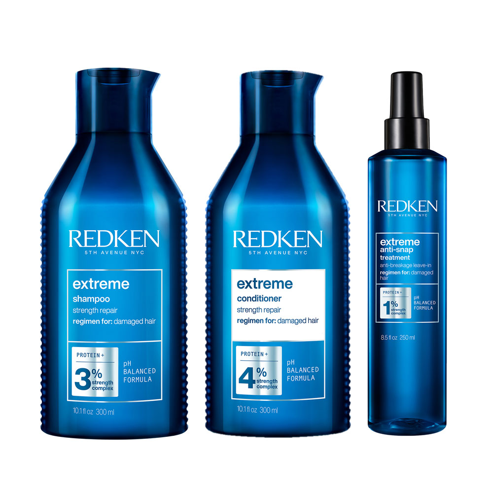 Redken Extreme Shampoo 300 ml + Conditioner 300 ml + Extreme Anti-Snap 250 ml